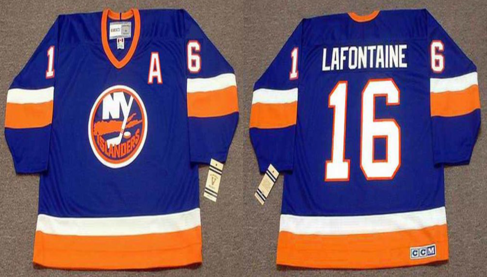 2019 Men New York Islanders 16 Lafontaine blue CCM NHL jersey